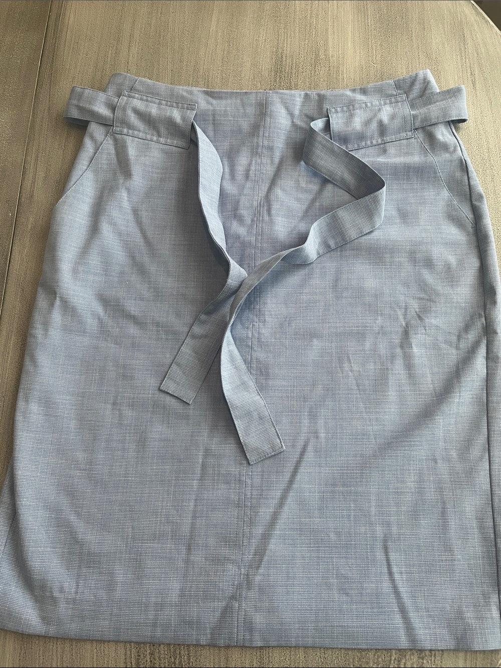 Banana Republic Light Blue Tie-Waist Pencil Skirt